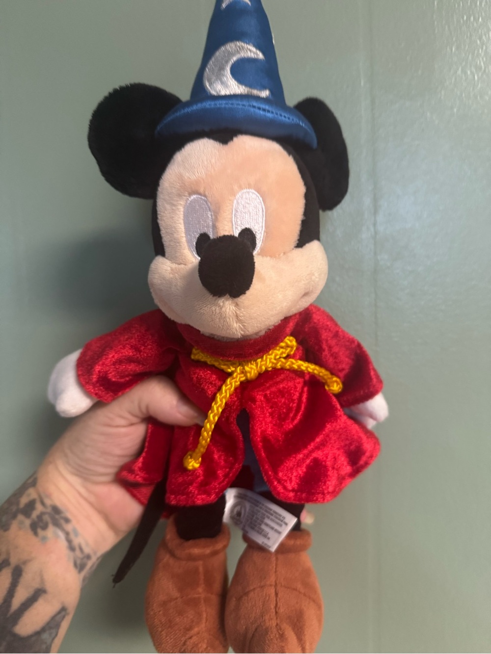 Disney Mickey Mouse Sorcerer Plush - Red Robe, Blue Hat